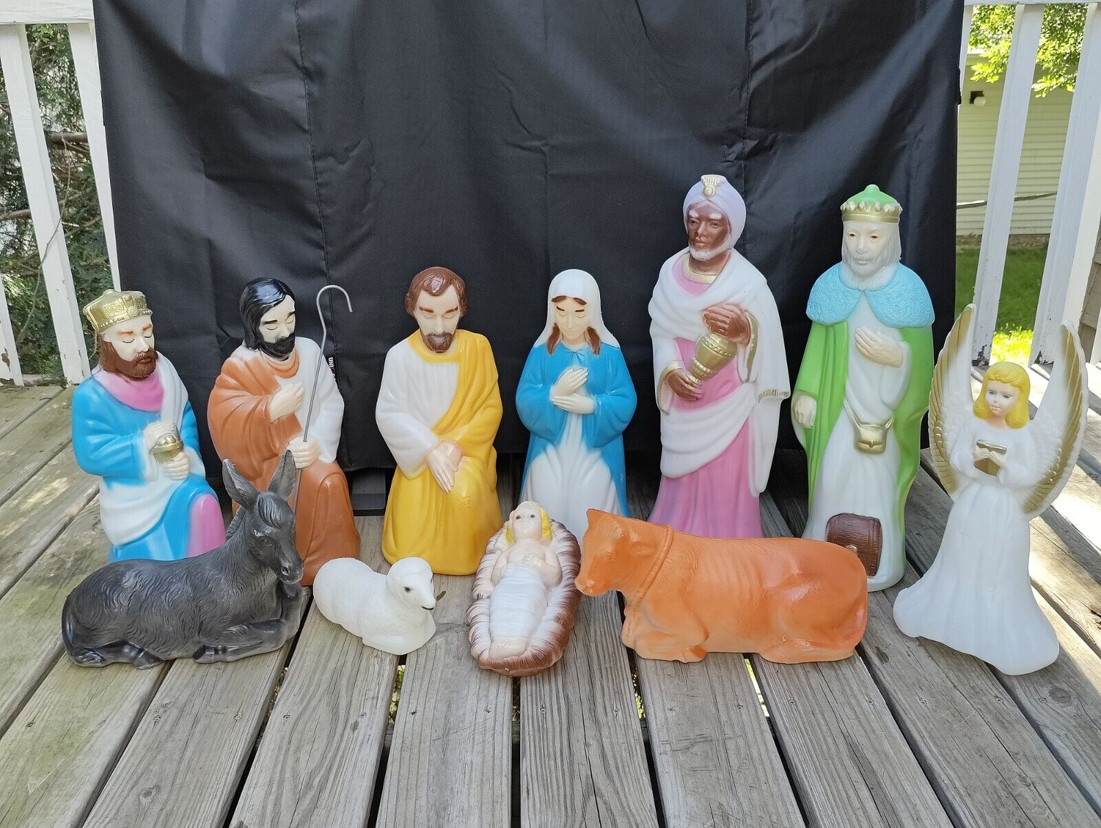Vintage Empire Blow Mold Nativity Set 11pcs w/Lights Christmas Table Top 18-23\