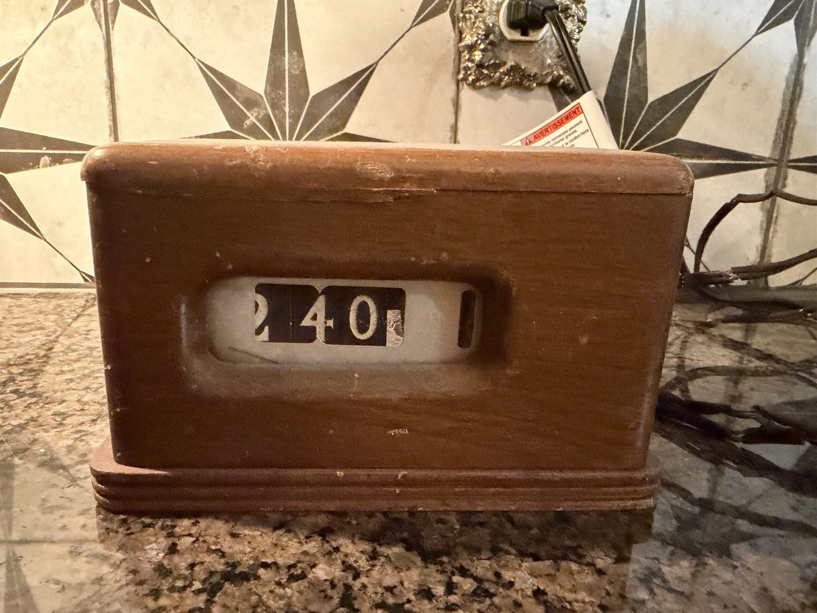 Rare 1939-45 Barr Numeric Digital Clock Weedsport NY Wood Case Early Direct Read