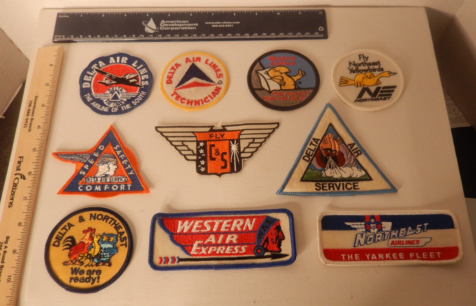 Lot of 10 Vintage Airline Patches-Delta, Northeast, Western, Chicago & Southern. Lot of 10 Vintage Airline Patches-Delta, Northeast, Western, Chicago & Southern.
