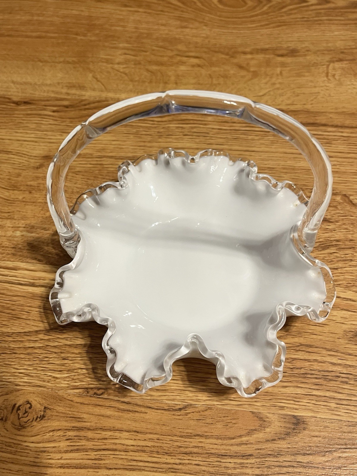 Vintage Fenton Silver Crest White Milk Glass 8 Vintage Fenton Silver Crest White Milk Glass 8