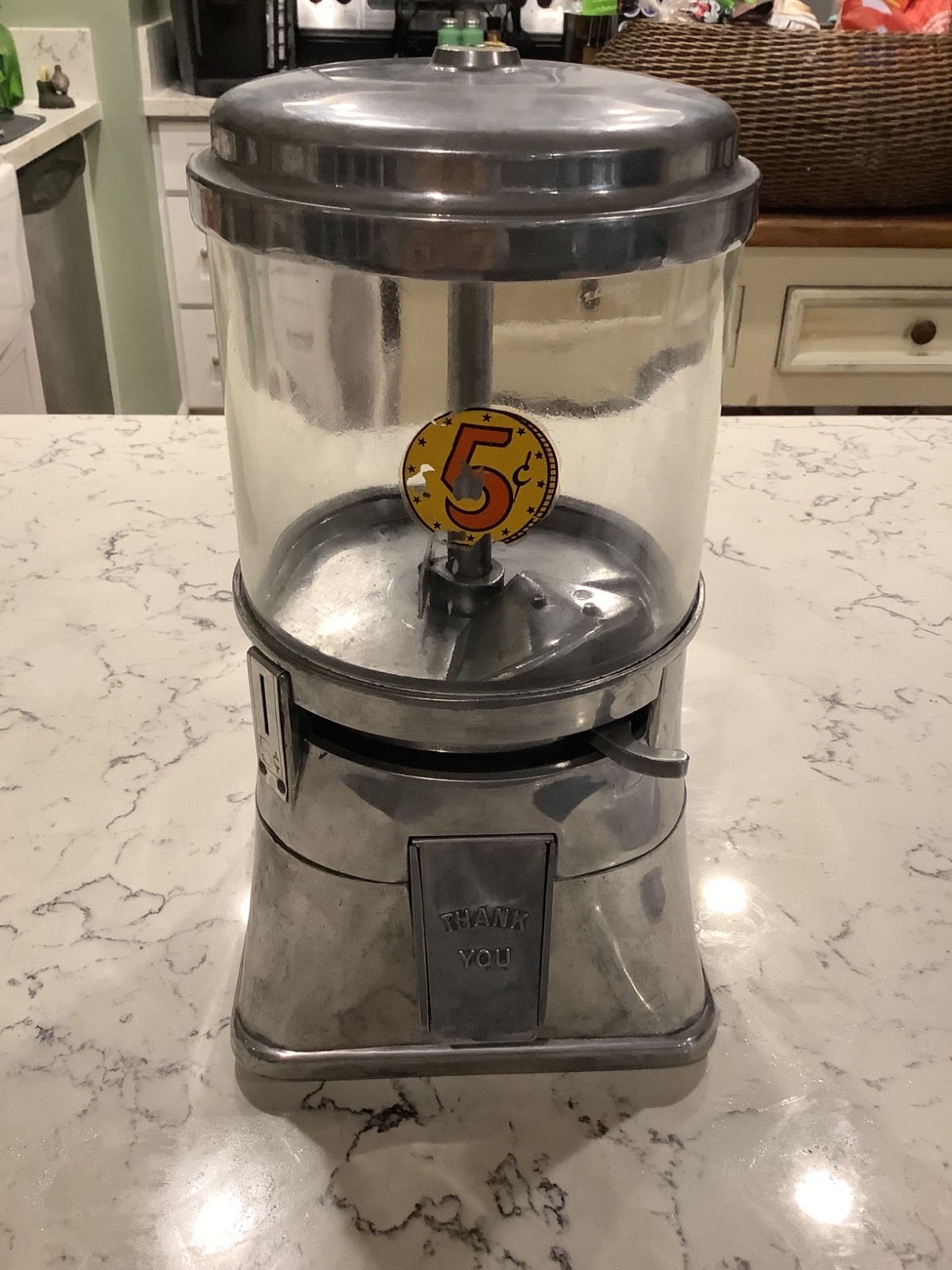 Vtg Regal 5 Cent Gumball Vending Machine - No Keys