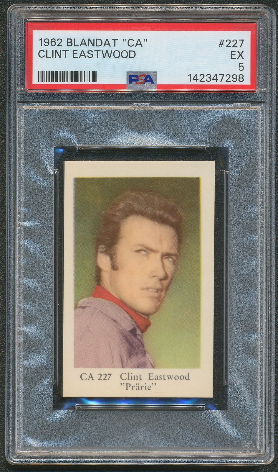 CLINT EASTWOOD 1962 BLANDAT ST. JARNSERIE CA #227 DUTCH CARD PSA 5 EX RARE CLINT EASTWOOD 1962 BLANDAT ST. JARNSERIE CA #227 DUTCH CARD PSA 5 EX RARE