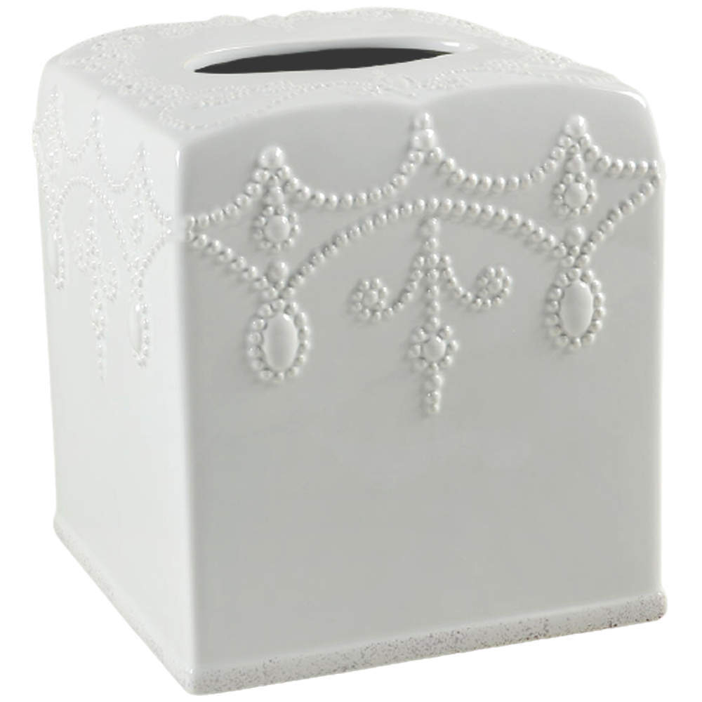 Lenox French Perle White Square Tissue Box Cover 11572088