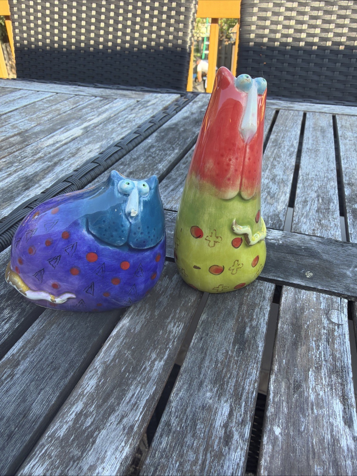 Vintage Studio DesignWorks Joy Cats Ceramic Money Bank Pair from 1990's