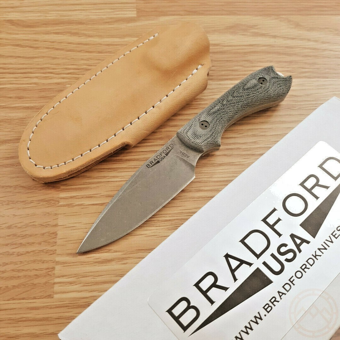 Bradford Knives Guardian Fixed Knife 3½ Inch AEB-L Steel Blade Micarta Handle