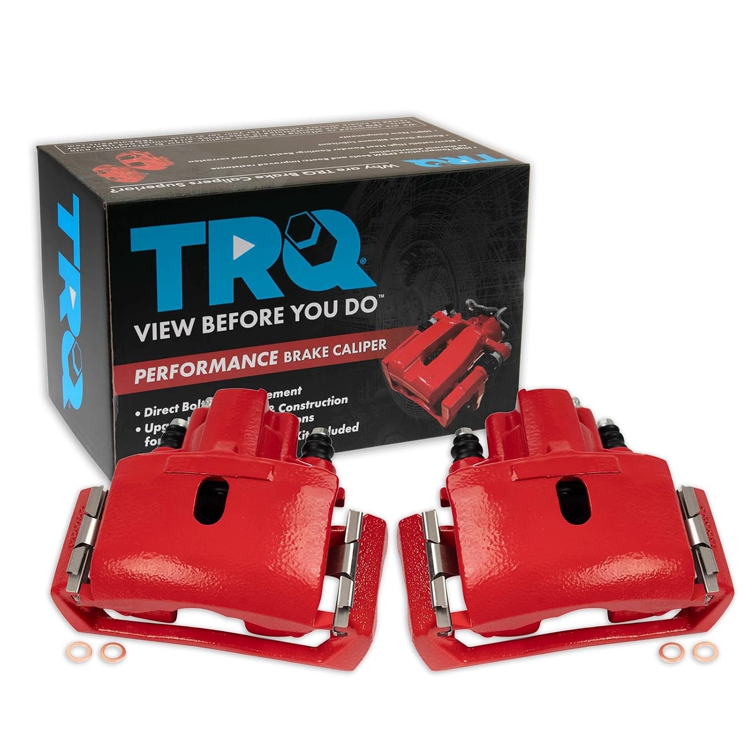 TRQ Performance Rear Brake Caliper Set Painted Red TRQ Performance Rear Brake Caliper Set Painted Red