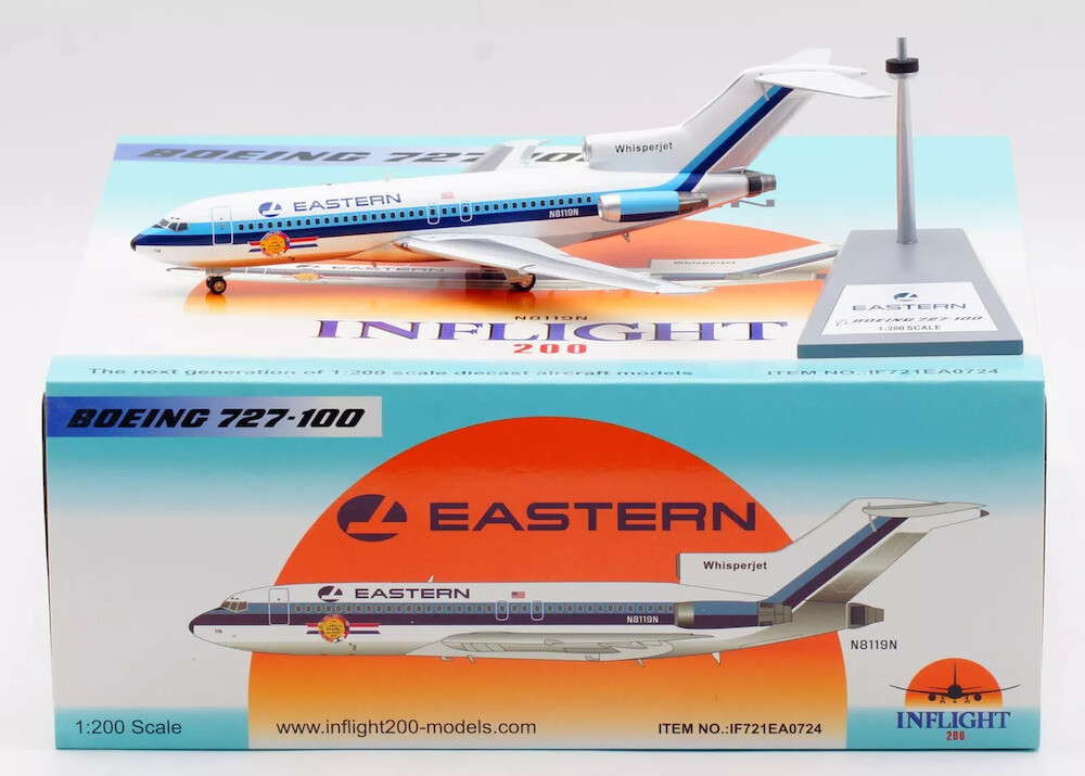 Inflight IF721EA0724 Eastern Airlines Boeing 727-100 N8119N Diecast 1/200 Model