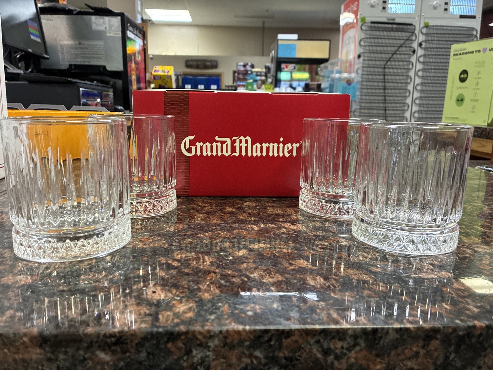 GRAND MARNIER ~LOWBALL COCKTAIL ROCKS GLASSES DIAMOND CUT ~NEW SET OF 6