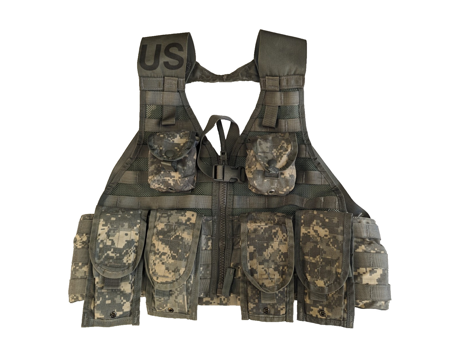 7pc Fighting Load Carrier w/ 6 MOLLE II Pouches ACU UCP US ARMY
