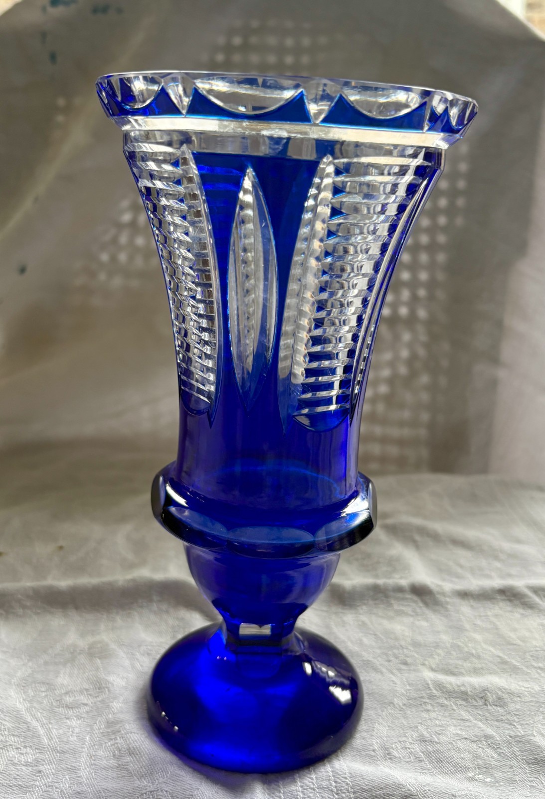 Vintage Mid Century 60s - 70s Cobalt Blue Crystal 8.5