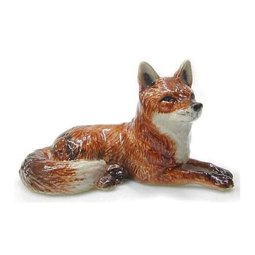 ❈ NEW Northern Rose RED FOX Figurine PORCELAIN Statue Lying Down Little Critterz