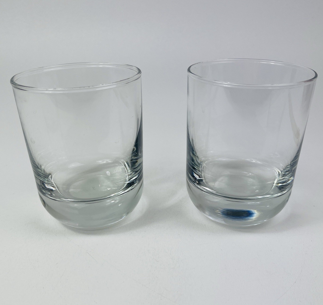 2 Thick Heavy Rounded Base Libbey Rocks Glasses Used