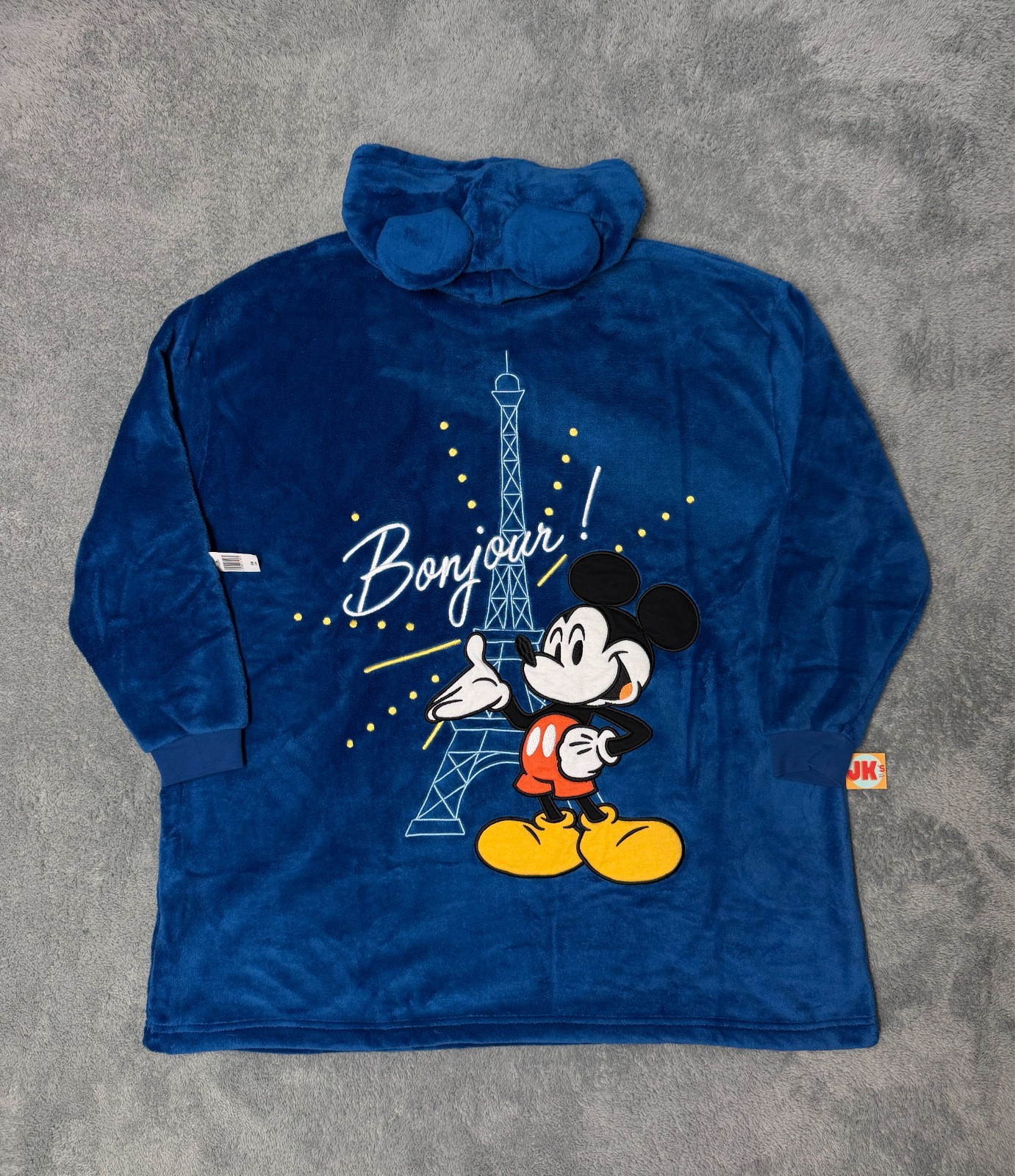 NEW Disneyland Paris Hoodie Small Medium Blue Fleece Mickey Embroidered Disney