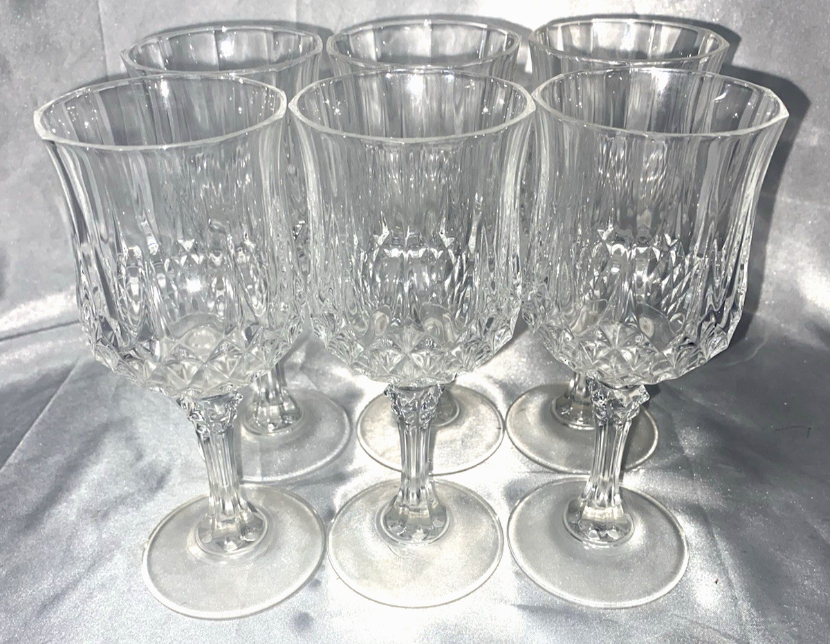 Vintage ‘60’s Cristal D’Arques Crystal Wine Glasses( 6 In Set) Vintage ‘60’s Cristal D’Arques Crystal Wine Glasses( 6 In Set)