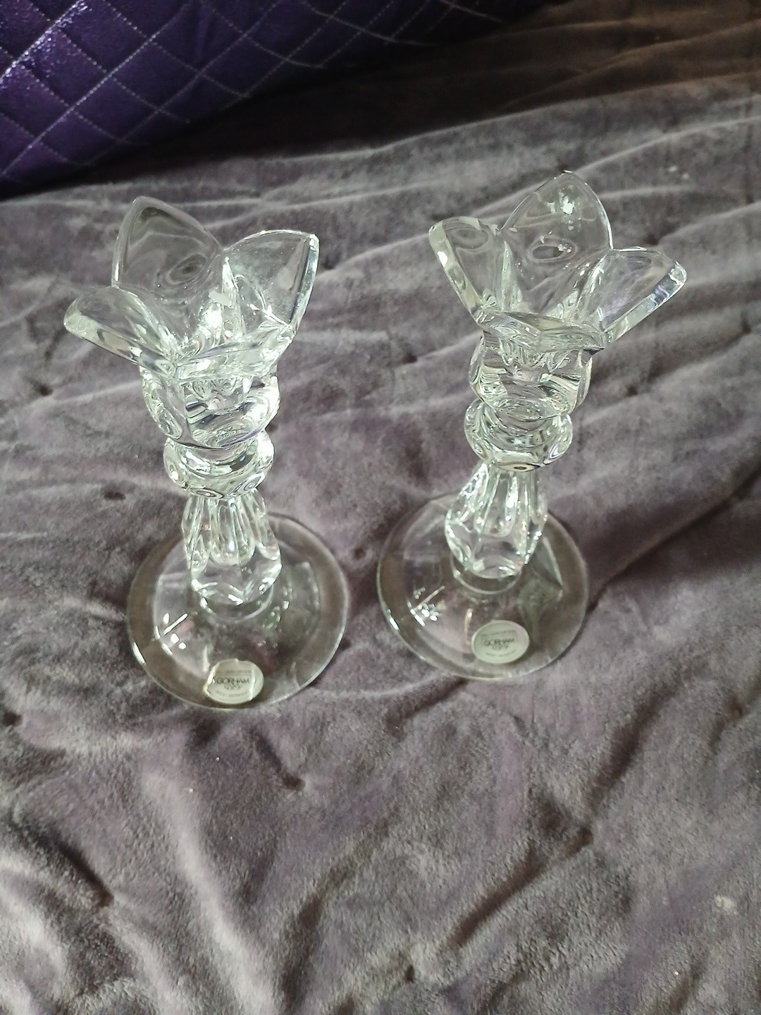 Gorham Full Lead Crystal 5.5”Candlestick Holders / Set of 2