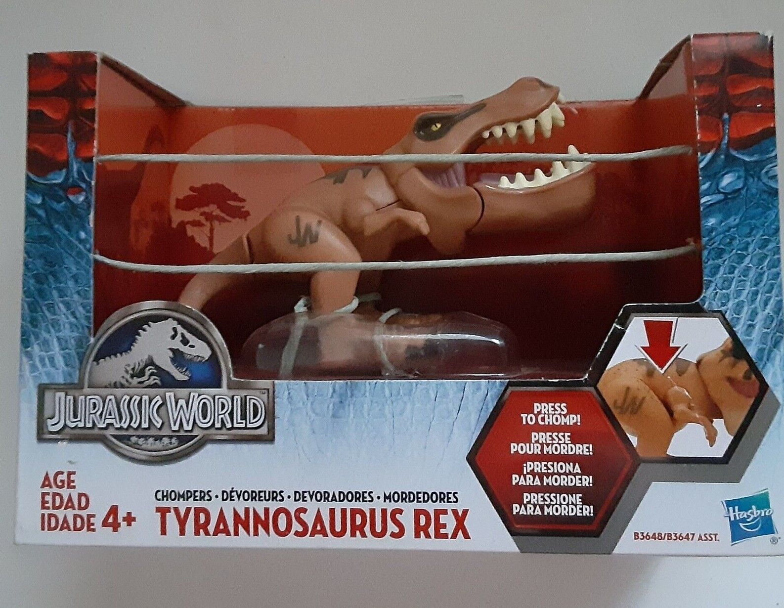 Jurassic World Tyrannosaurus Rex Chompers 2015 Hasbro T-Rex Dinosaur NIB