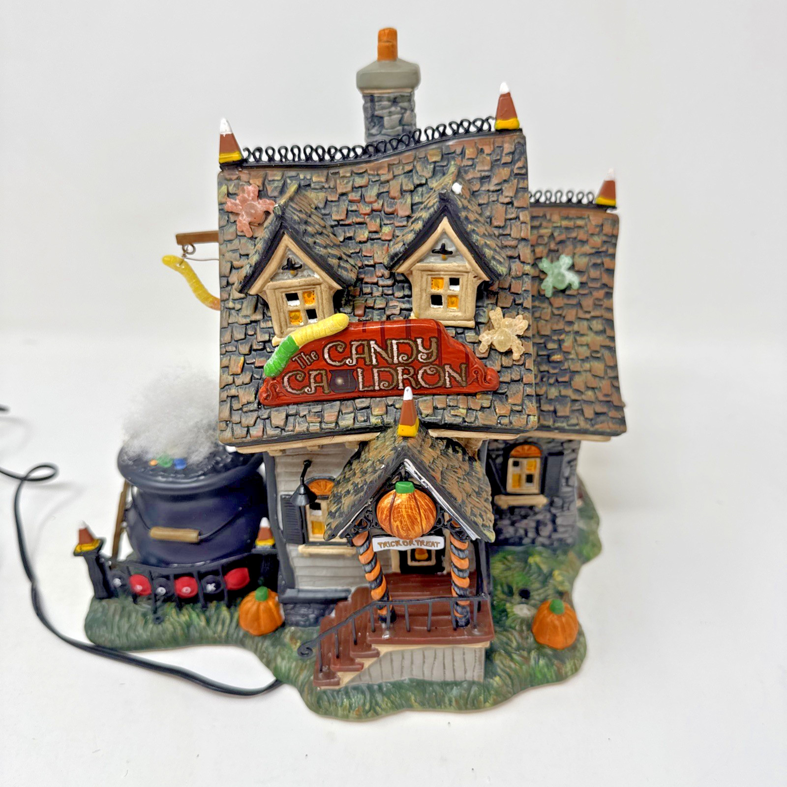 Dept 56 The Candy Cauldron Halloween Village House TESTED WORKS w/Box 54609