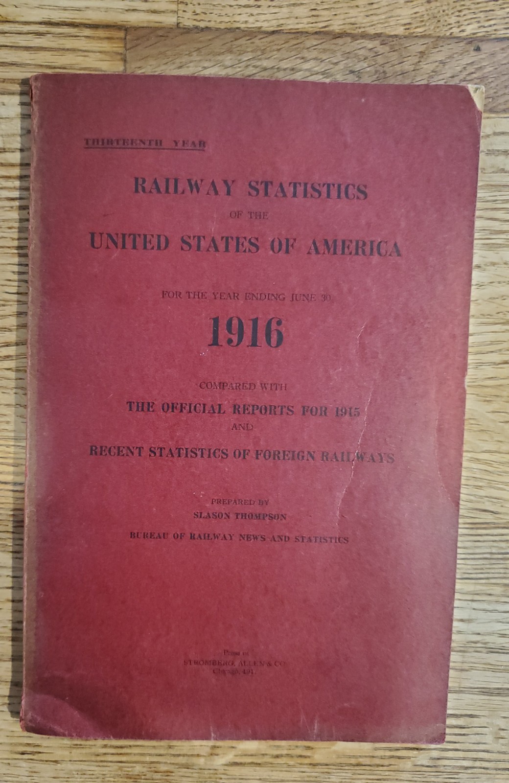 1916 Railway Statistics of the United States of America 