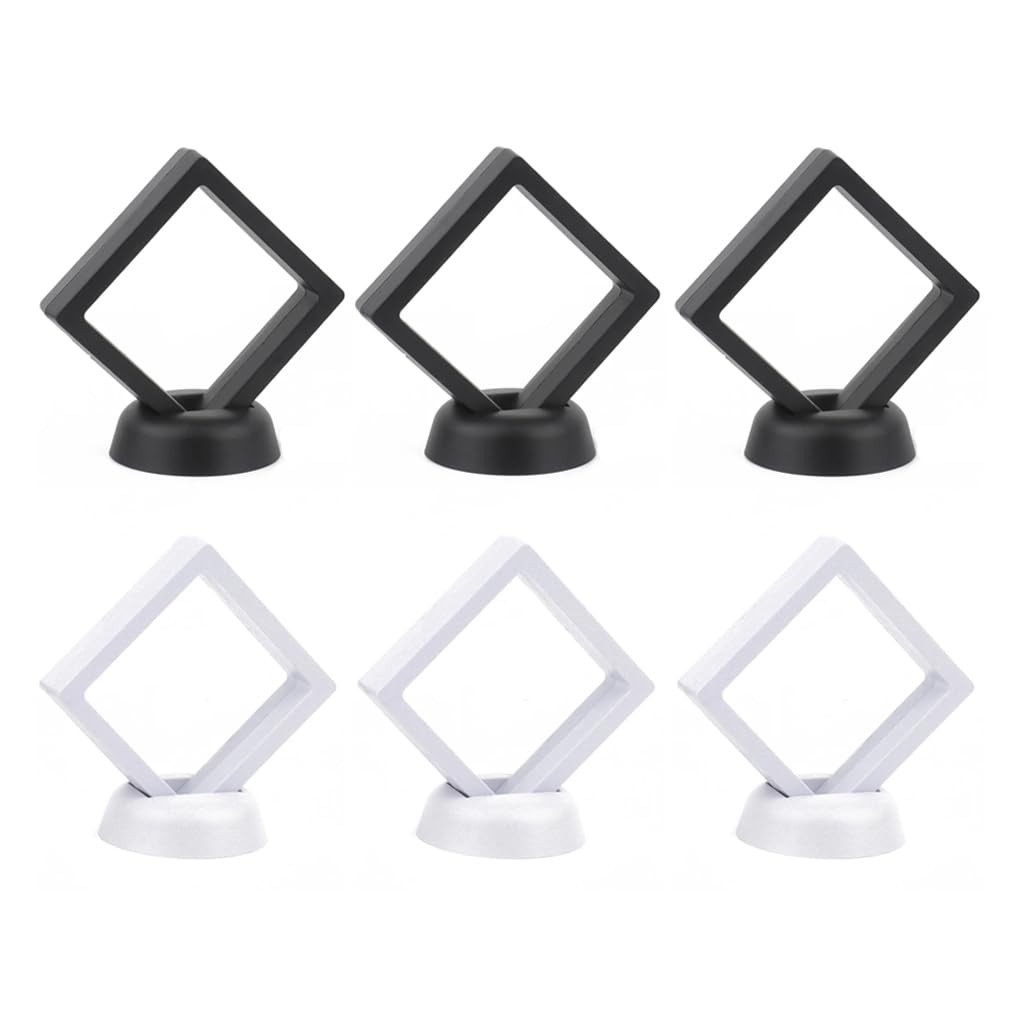 6 Pcs 3D Floating Display Case Frame Holder Stands Square Inner