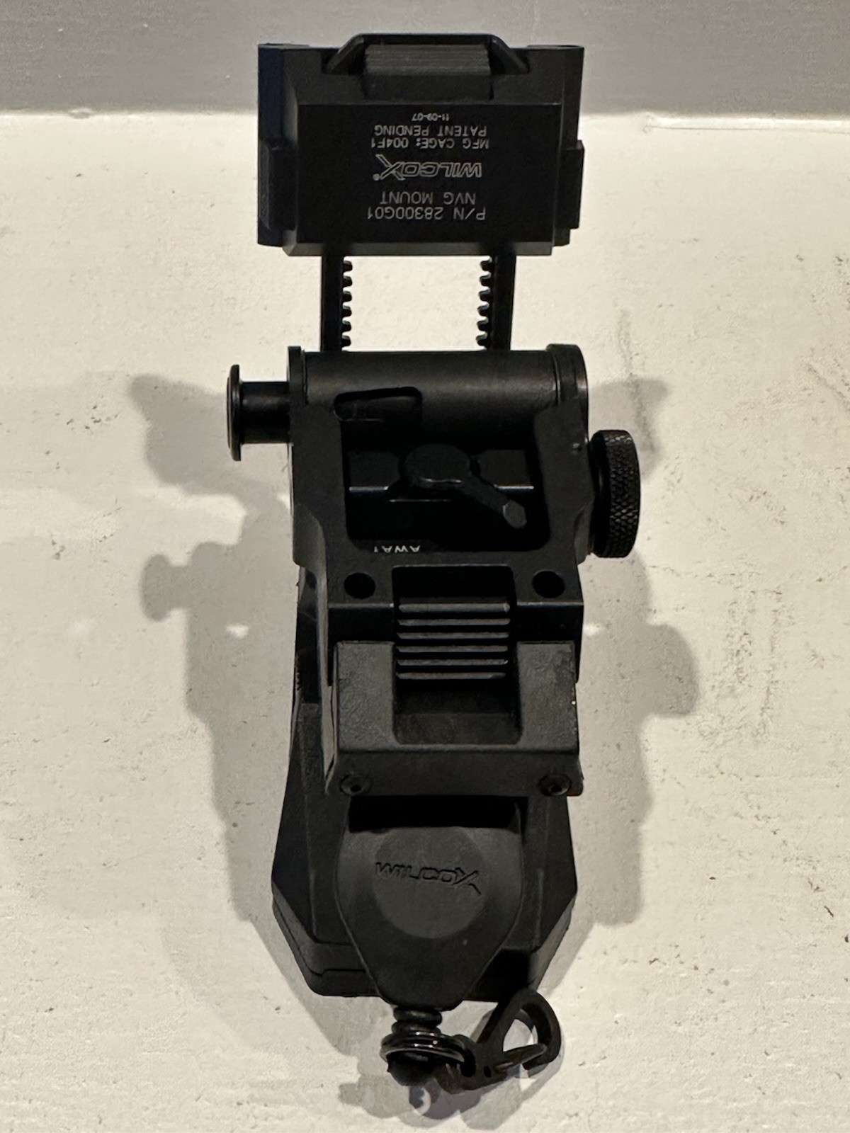 Used Wilcox L3 G01 Black Breakaway NVG Mount & Lanyard #3 11-09-07