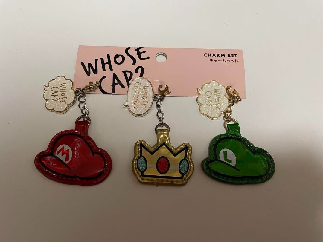 Super Mario Bros. cap keychain bag charm Luigi Princess Peach collector's item