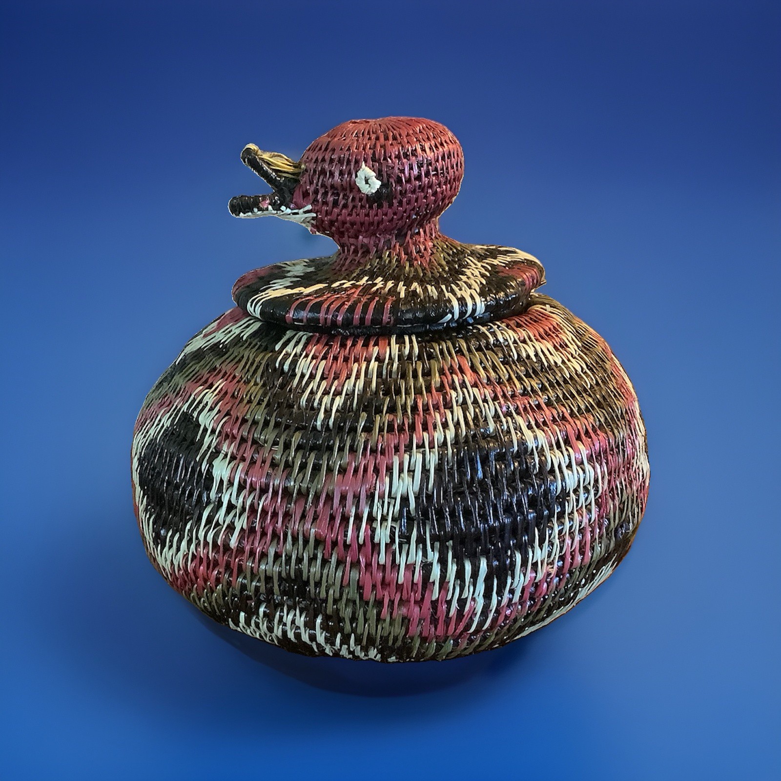 Vintage Hand Woven Basket By Indigenous People Of Panama From The Embera Tribe