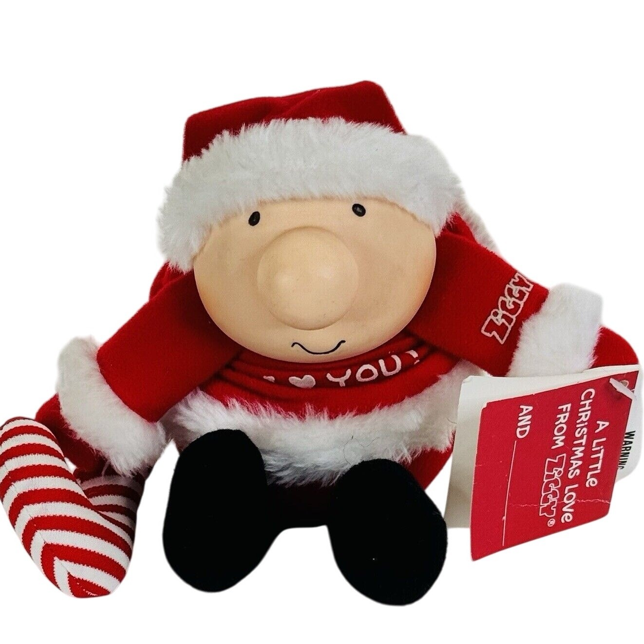 Ziggy Plush Santa Candy Cane Christmas Love w/Original Tags I LOVE YOU