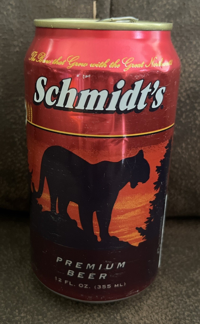 Schmidt's Premium Beer Mountain Lion Aluminum Beer Can G Heileman