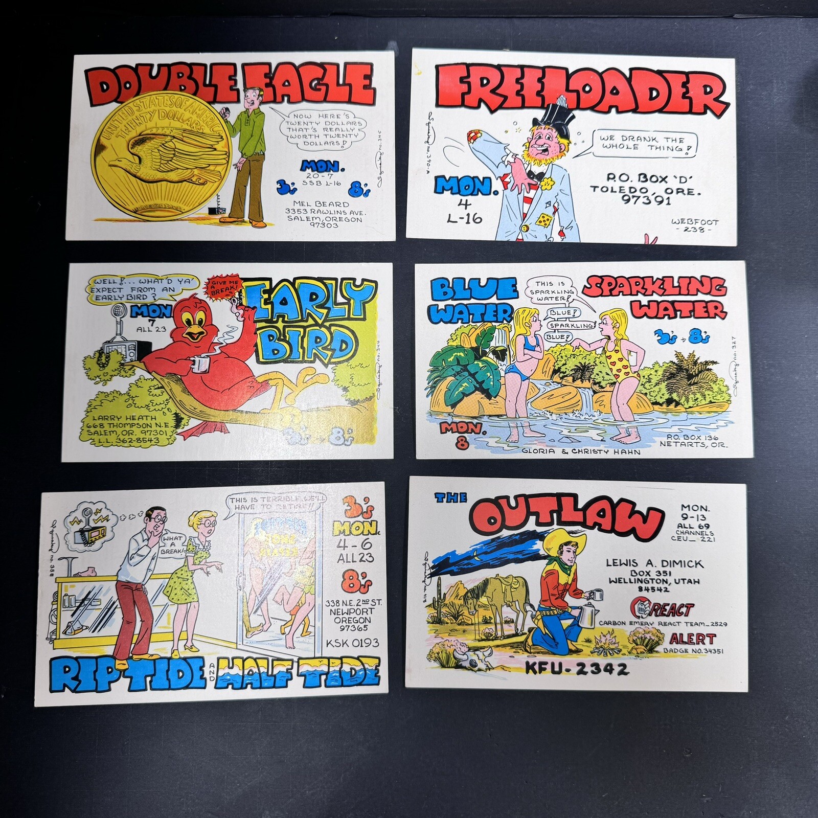 6 Vtg Retro Amateur Ham CB Radio Call QSL Cards Squeaky Collector’s Club 6 Vtg Retro Amateur Ham CB Radio Call QSL Cards Squeaky Collector’s Club