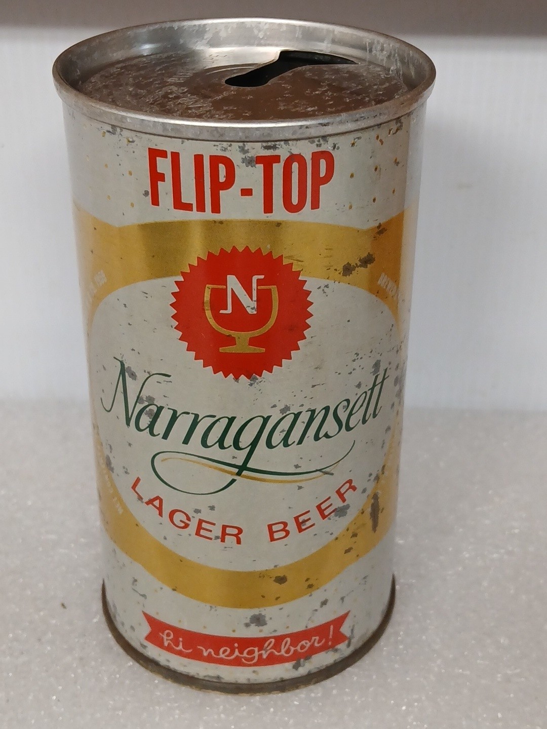 NARRAGANSETT LAGER BEER FLIP TOP Zip BEER CAN NARRAGANSETT BRG CO CRANSTON RI