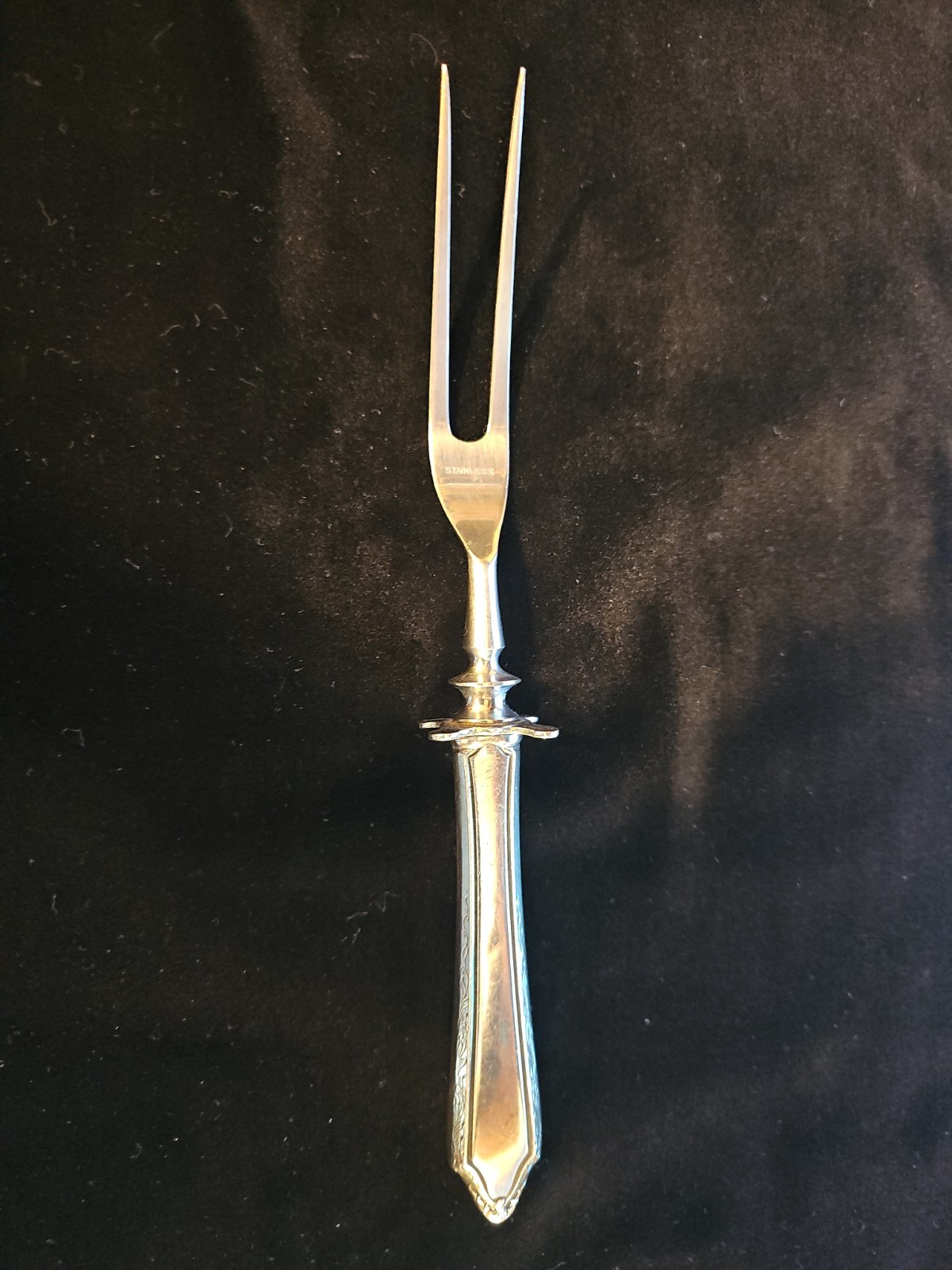 Towle Silver Virginia Carvel  Steak Carving Fork Monogram DG