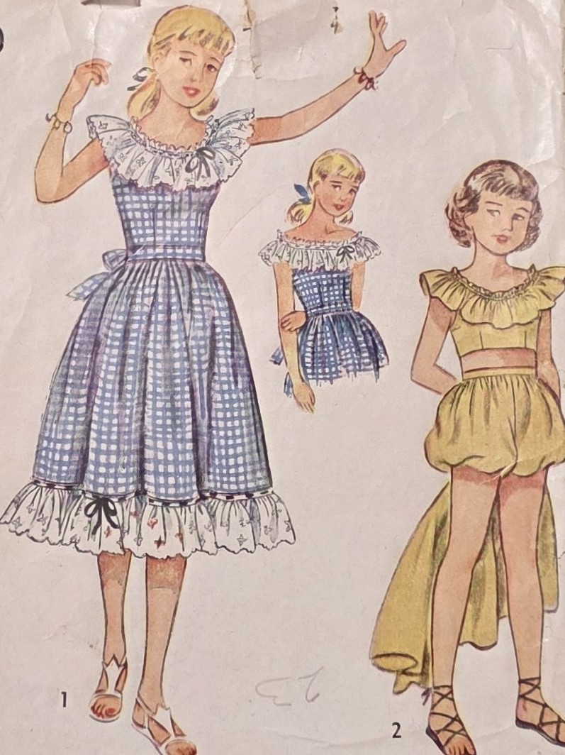 Vintage 1940s Simplicity 2450 Sewing Pattern Size 7 Dress Play Suit