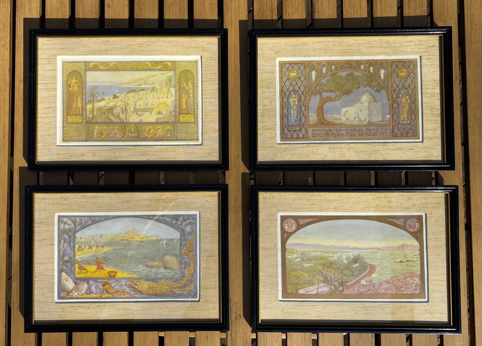 Ze’ev Raban - Four Holy Land Lithographs - beautifully framed & matted - 1950s