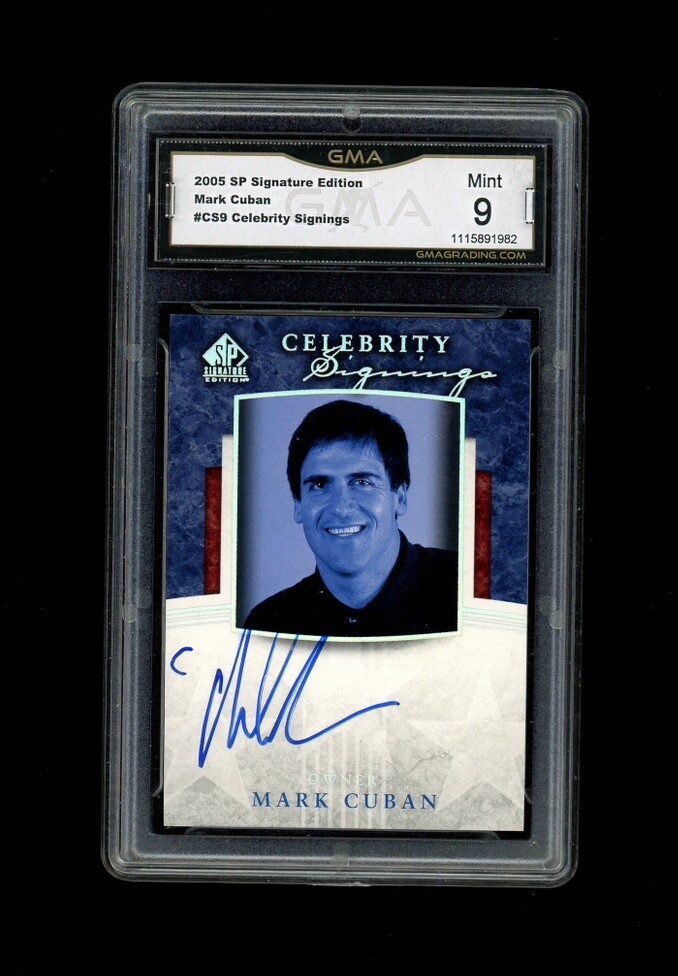 RARE 2005 SP Signature Edition MARK CUBAN AUTO Celebrity MINT 9 Graded SHARK 