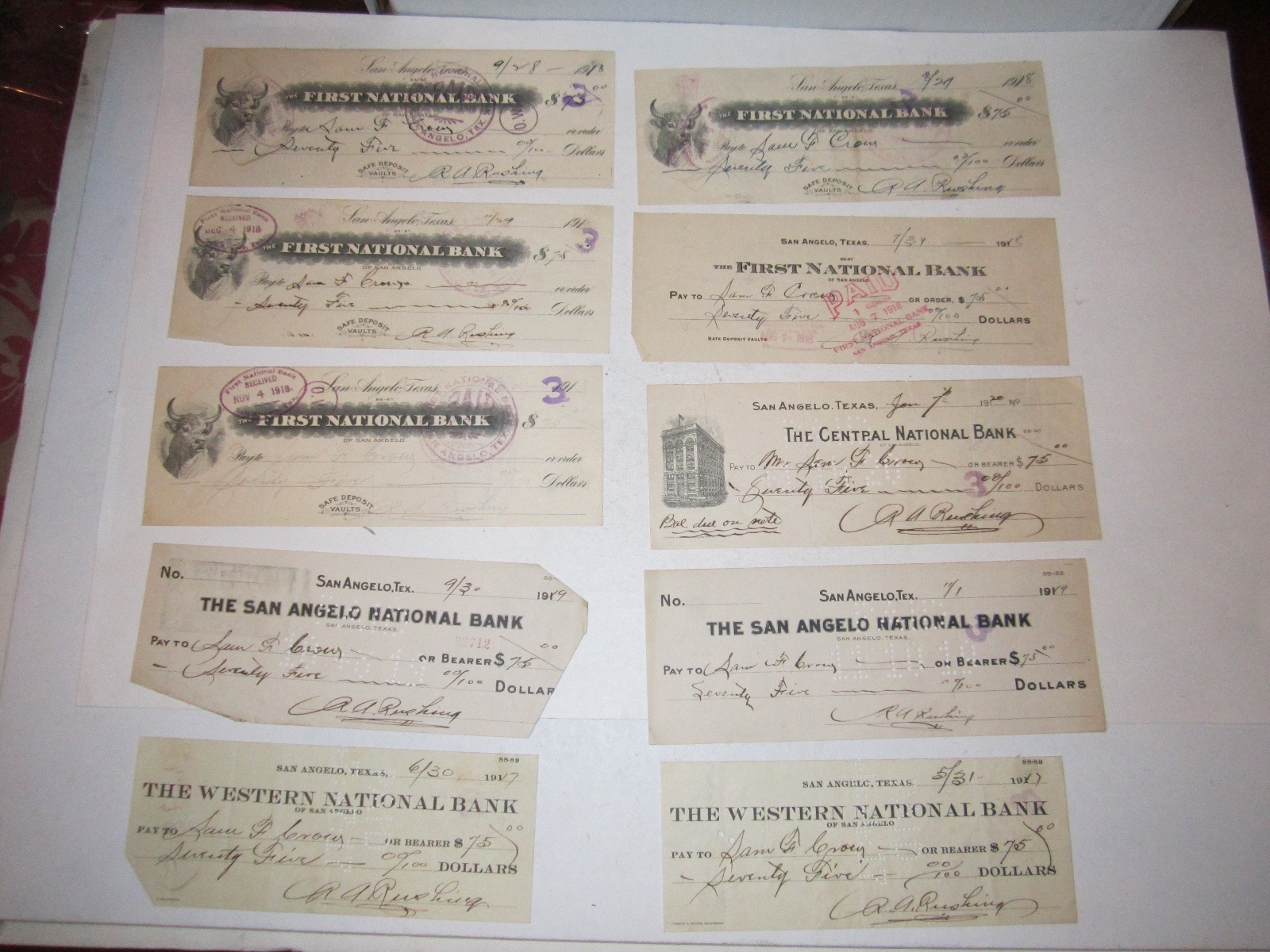 (4) EARLY 1900\'S CANCELLED BANK DRAFTS/CHECKS - SEE PICS - NICE - TUB BN-14