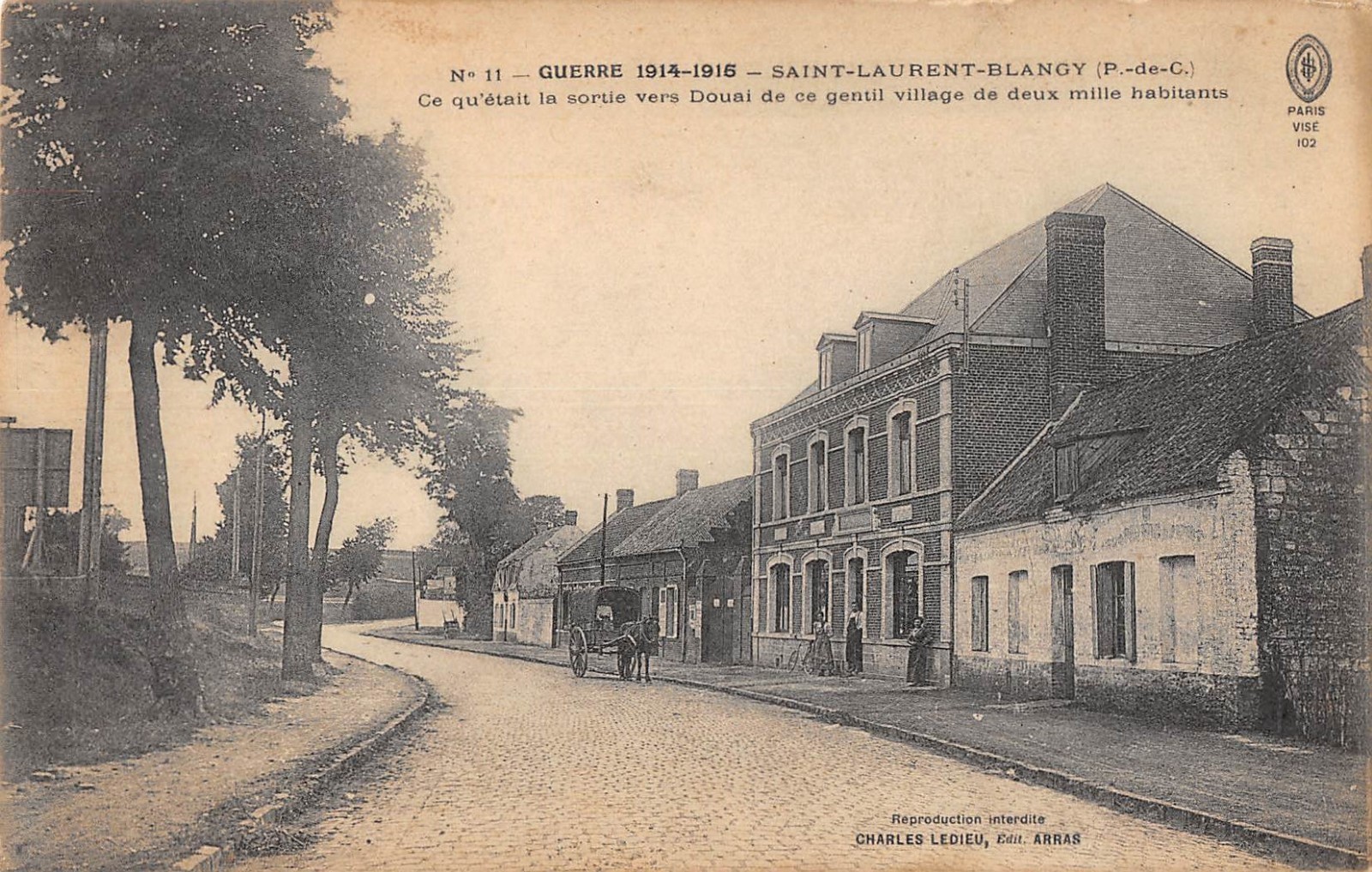 Old postcard 62 Saint Laurent Blangy