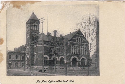 Vintage View-Post Office-OSHKOSH, Wisconsin