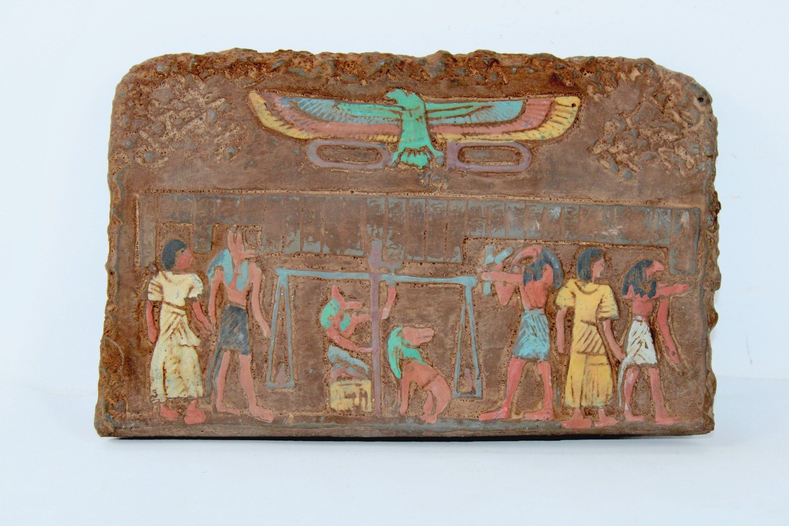 Rare Egyptian Antique Weighing of the Heart Ceremony Pharaonic Stela BC Era