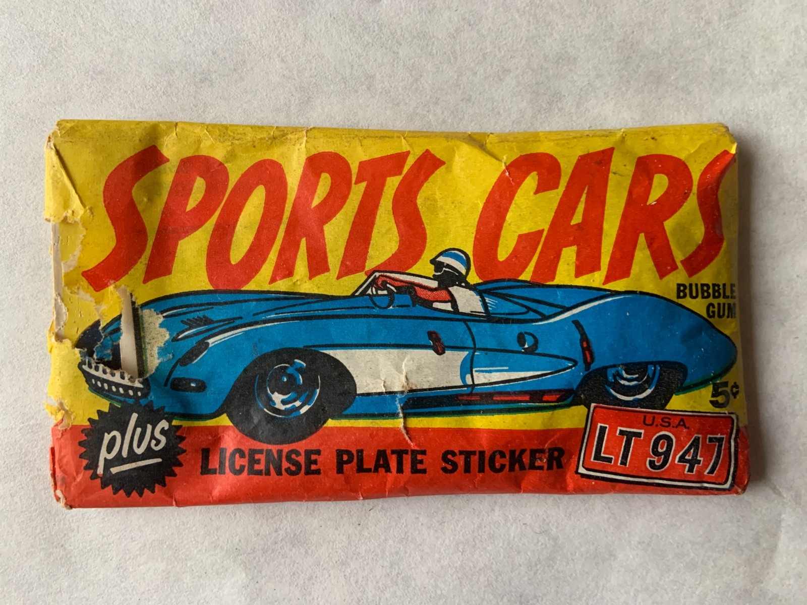 1961 TOPPS SPORTS CARS 5c Sealed Original Pack Never opened Damaged