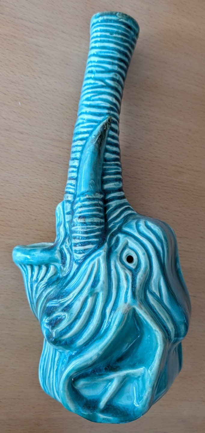 Vintage 1974 Cannabisaurus Rex Earthworks Elephant Bong (For Tobacco)