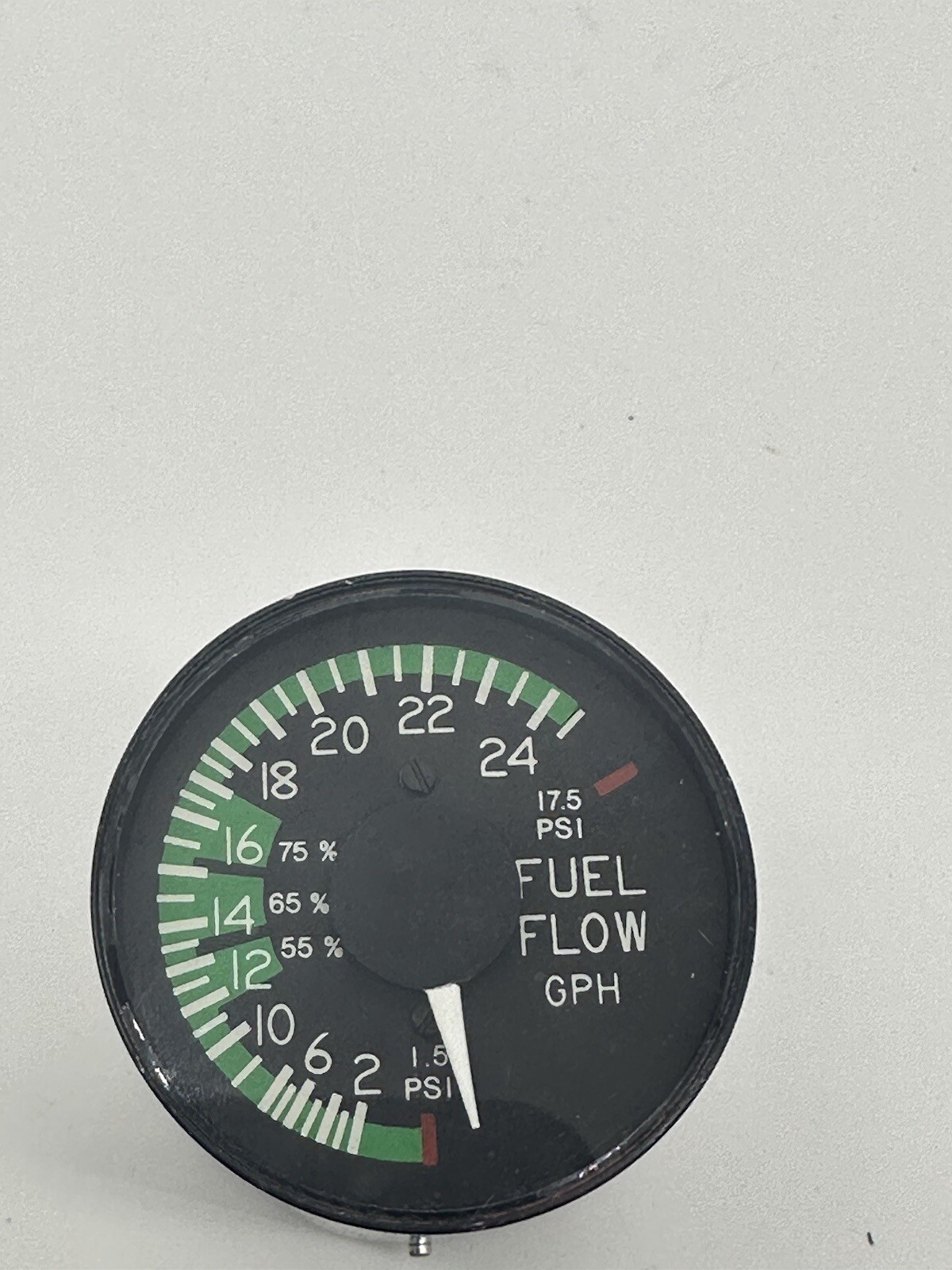 Cockpit USAF? 2 Inch Round Fuel Flow GPH 17.5 PSI 20-100-1