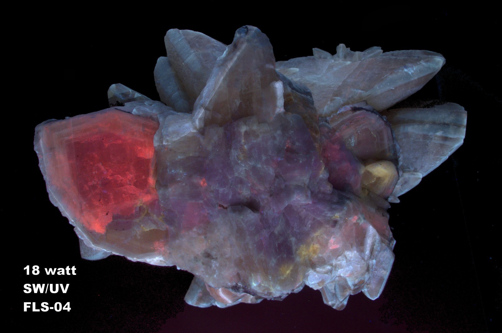 Amazing large LW/UV Fluorite, Strontianite, Minerva Mine #1, Hardin Co.,Ill. 4