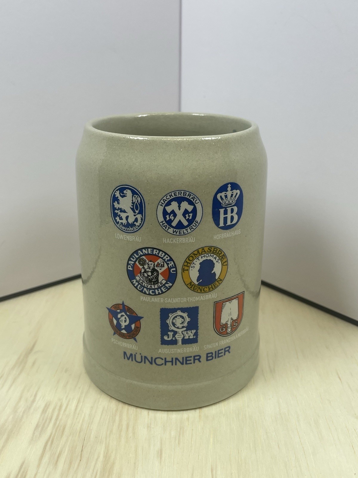 Vintage West German Beer Mug Stein Stone Ware 0.5 L GERZ Munchner Bier Vintage West German Beer Mug Stein Stone Ware 0.5 L GERZ Munchner Bier