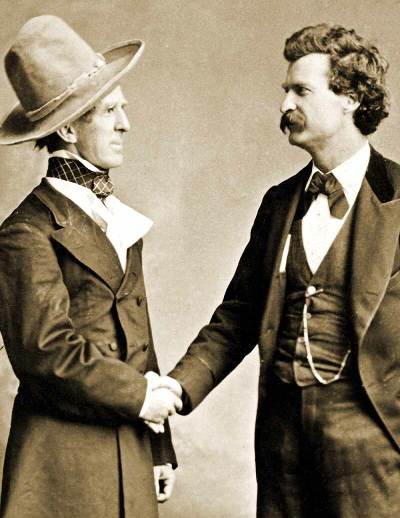 1875 Samuel Clemens with John T. Raymond Vintage Old Photo 8.5\