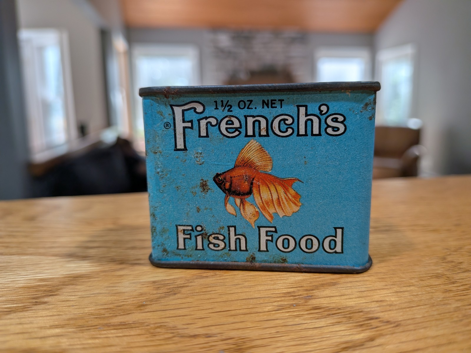 Vintage French\'s Fish Food Tin 1 1/2 oz Can Advertising