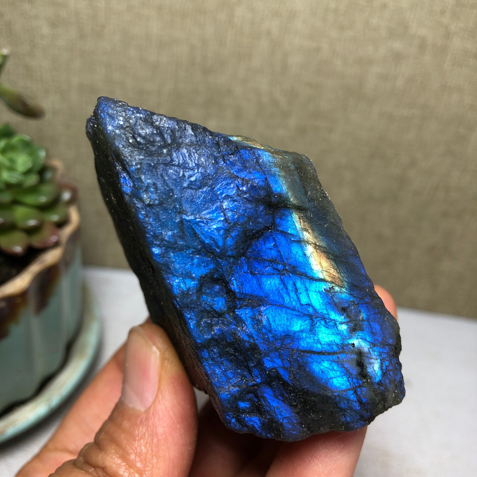 50mm Natural Labradorite Crystal gemstone rough original Specimen 140g A4204