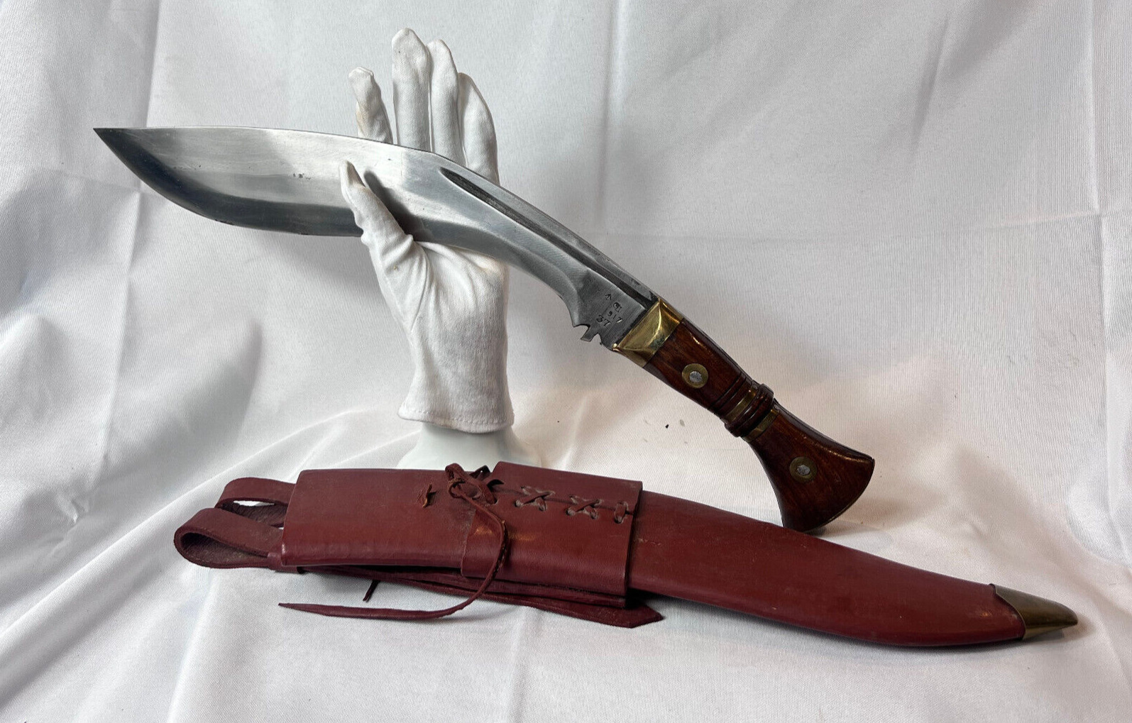 1917 Kukri Knife Nepalese Gurkha Jungle Combat Fixed Blade In Leather Scabbard