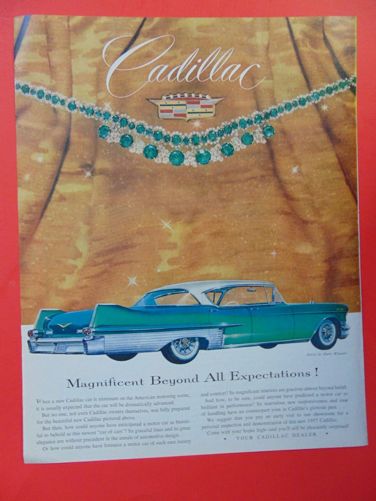 1957 CADILLAC Magnificent Beyond All Expectations photo art print ad 1957 CADILLAC Magnificent Beyond All Expectations photo art print ad