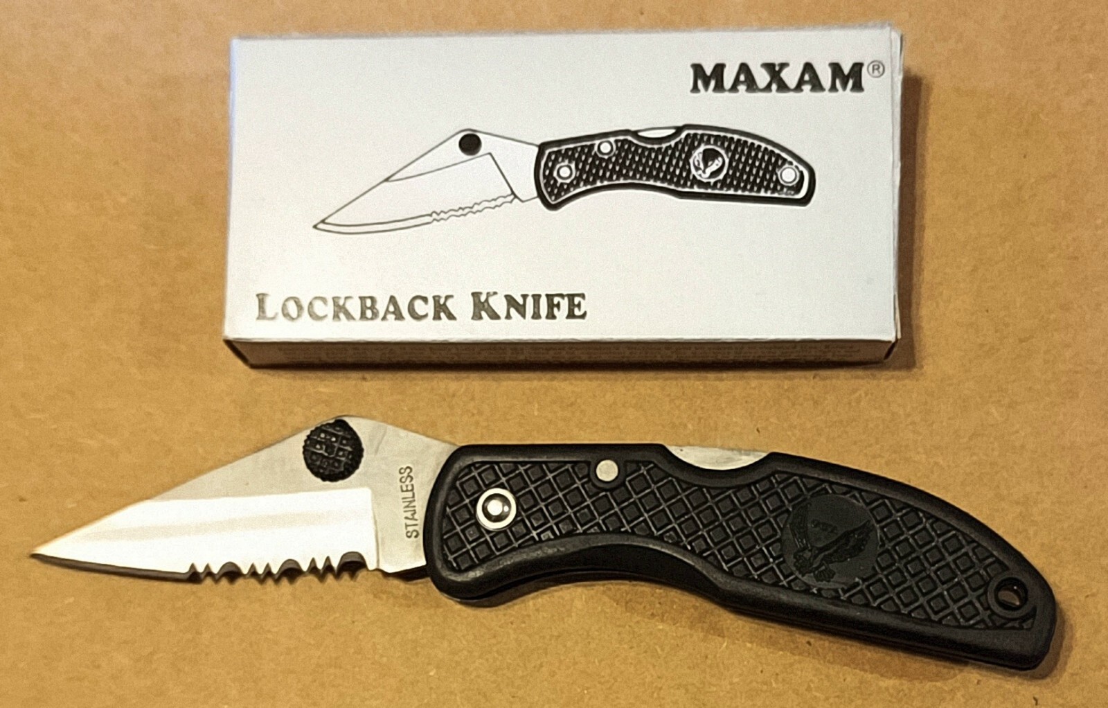 Lot of 3 Maxam Falcon V Lockback Pocket Knives