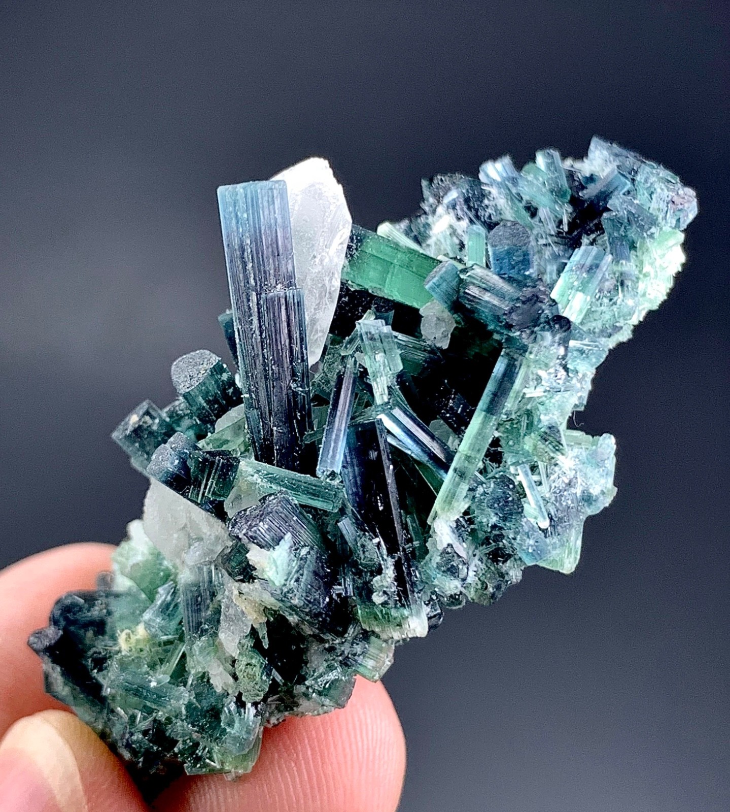 85 Carat Indicolite Tourmaline Crystals Specimen From Afghanistan